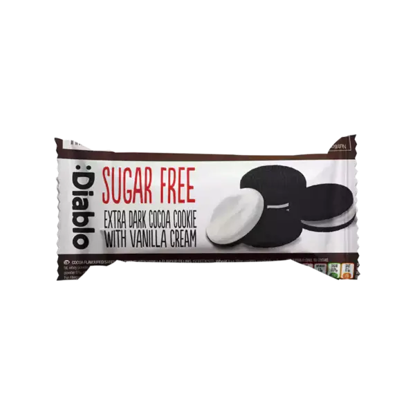 Diablo Suger Free Extra Dark Sandwich Cookies with Vanilla 44g